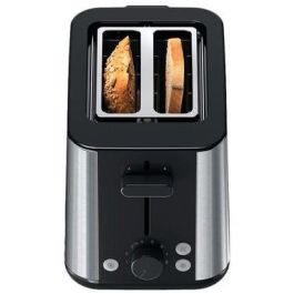Braun 1510 BK PurShine Tostadora 900W 2 Rebanadas Negra/Acero Inoxidable con 8 Niveles de Tostado y Bandeja Recogemigas