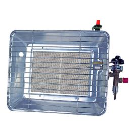 Rothenberger Calentador Móvil a Gas Infrarrojos con Brasero Piezo, incluye Propano y Regulador, hasta 20m², Exterior/Interior, Gris