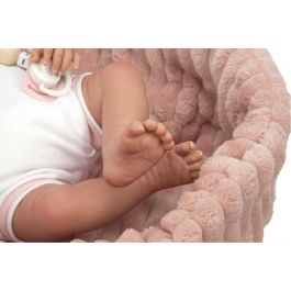 Muñecas Arias Muñeca Reborn Lola 40 cm Cuerpo Blando con Capazo Muñeco con Peso Español