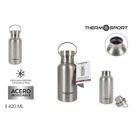 Thermosport Botella Termo de Acero con Asa, 420 ml, 18 cm de alto (6 Unidades)