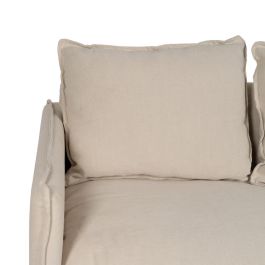 Sofá 2 Plazas Crema Tejido-Madera 160 X 95 X 85 cm