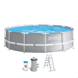 Intex Piscina Prism Frame con Depuradora 8592L, Redonda 366x99 cm para Niños +6 Años, PVC