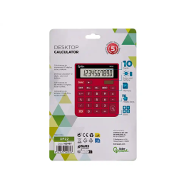 Liderpapel xf22 Calculadora Sobremesa 10 Dígitos Solar y Pilas Color Rojo 127x105x24 mm