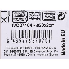 La Mediterranea Fuente Redonda Ivory Nordic Bril Ø20 cm (12 Unidades)