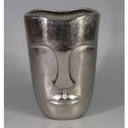 DKD Home Decor Jarron Moderno de Aluminio Plateado con Diseño de Cara 14x26x18 cm - Pack de 2 Unidades Precio: 30.99294. SKU: B16E3B2LHH