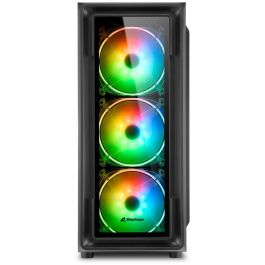 Sharkoon TK4 RGB Midi Tower ATX Negra con 3 Ventiladores LED RGB, Panel Lateral Cristal Templado y USB 3.0