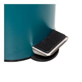 5Five Papelera pedal verde petrol 3 l, colección Colors, metal/bambú