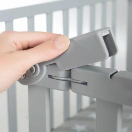 Roba ROB4005317315416 Parque infantil plegable Little Stars 75x100 cm Altura regulable Madera lacada gris topo con estrellas y ruedas freno