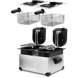 HKoeNIG DFX600 - Freidora doble sartén 2x3L - 3600W - 2 termostatos independientes - Cestas extraíbles - Filtros antiolor - Acero HKoeNIG DFX600 - Freidora doble sartén 2x3L - 3600W - 2 termostatos independientes - Cestas extraíbles - Filtros antiolor - Acero