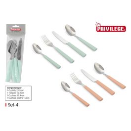 Wooow Set 4 Cubiertos con Mango de Plástico Privilege para Mesa (36 Unidades)