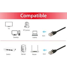 Equip 606126 Cable Patch Cat6A F/FTP 3m Negro Slim LSZH RJ45 10 Gigabit Ethernet PoE+ 500MHz