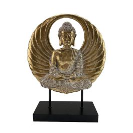 DKD Home Decor Figura Decorativa de Buda Oriental de Resina y Metal, Dorado y Negro, 8 cm Largo x 33 cm Alto x 25 cm Ancho Precio: 17.5000001. SKU: S3039634