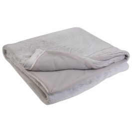 Home Deco Factory Manta Gris XXL 140x200 cm Imitación Piel Suave Poliéster