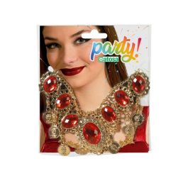 Collar Dorado con Brillantes Rojo para Mujer Adulto - Estilo Místico y Sofisticado
