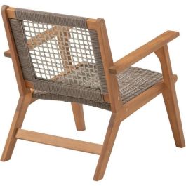 Sillón de jardín bajo en madera de acacia FSC y resina de mimbre - BORA - An. 60 x Pr. 76 x Al. 73 cm Sillón de jardín bajo en madera de acacia FSC y resina de mimbre - BORA - An. 60 x Pr. 76 x Al. 73 cm