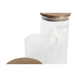 Bote Basicos DKD Home Decor Transparente Natural 10.5 x 27.7 x 10.5 cm Set de 3