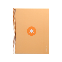 Antartik Cuaderno Espiral A4 Micro Peach Tapa Forrada 80 Hojas 90 gr Cuadro 5mm 1 Banda 4 Taladros