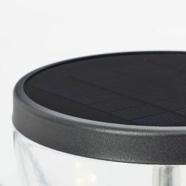 Brilliant BRI4004353437908 Terminal de Exterior TULIP LED Solar con Detector de Movimiento, Acero Inoxidable y Plástico, 4W, Negro