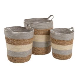 Juego de Cestos Natural Gris Fibra natural 48 x 48 x 42 cm (3 Piezas) Precio: 86.49999963. SKU: S8802824