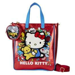 Loungefly Bolso y Monedero Hello Kitty 50 Aniversario Piel Vegana Metalizada Correa Ajustable Precio: 63.78999968. SKU: B16W9CELRA