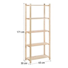 Astigarraga Estantería Natura de pino macizo 171x65x30 cm, 100% PEFC cert