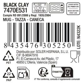 Mug 230 ml Black Clay - Inde (36 Unidades)