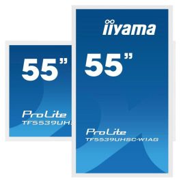 iiyama TF5539UHSC-W1AG Pantalla Táctil Interactiva 55" 4K UHD PCAP IPS 15 Puntos Open Frame Antirreflejos Touch-Through-Glass Blanca Uso 24/7