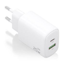 AISENS - CARGADOR GaN 20W, 1xUSB-C PD3.0, 1xUSB-A QC3.0, BLANCO Precio: 4.49999968. SKU: B18DJWK7MJ