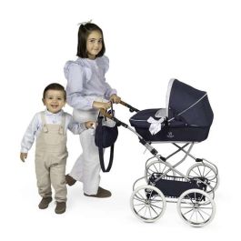 Decuevas Coche de Muñeca Plegable con Bolso Vintage para Muñecas de hasta 48 cm