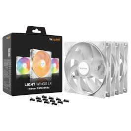 be quiet! LIGHT WINGS LX PWM White Triple-Pack Ventilador 140mm 1200 RPM con Iluminación LED para PC
