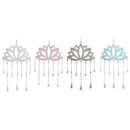 Decoración Colgante Home ESPRIT Azul Blanco Gris Rosa Hierro Oriental Flor de Loto (4 Unidades) Precio: 43.49999973. SKU: B14RX7CHAR