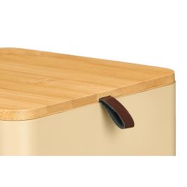 Berilo Organizador Plástico Espejo Bambú Beige 14x14x5 cm (Set de 12)