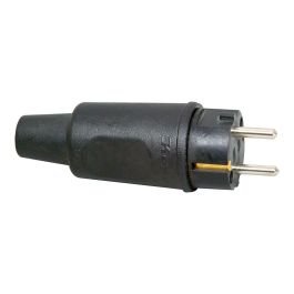 Kopp Clavija 2p+t goma 16A 230V IP44 CEE 7/4 (Schuko) 4.8mm negro