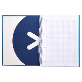 Cuaderno Espiral A4 Micro Antartik Tapa Forrada 120H 90 gr Cuadro 5 mm 5 Bandas 4 Taladros Color Azul Marino