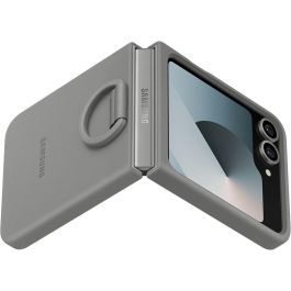 SAMSUNG Funda de Silicona con Anillo para Galaxy Z Flip6 Gris