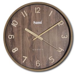 SAMI Reloj de Pared Decorativo Redondo, 30 cm, Madera Oscuro Precio: 14.88999985. SKU: B19LMDXWGE