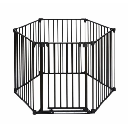 Nordlinger Pro NOR3354767421149 Barrera Cortafuegos para Chimenea o Estufa de Leña de 6 Lados - 360 cm - Negro