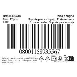 Inde Soporte de Estropajo Colores 14.3 x 8.1 x 20.7 cm (12 Unidades)