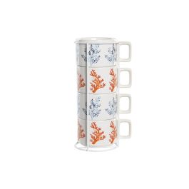 DKD Home Decor Coral 22 Set de 4 Vasos de Dolomita y Metal Azul Fucsia 11x11x27 cm Capacidad 260 ml Precio: 17.5000001. SKU: B1966NSQ8E