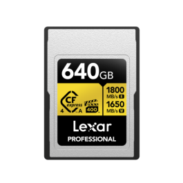 Lexar LCAGOLD640G-RNENG Memoria Flash CFexpress Tipo A 640 GB 1800 MB/s Lectura, 1650 MB/s Escritura Resistente