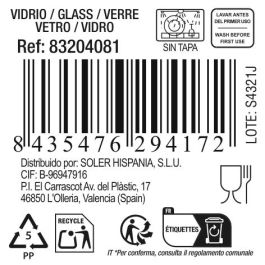 Jarra de vidrio con tapa Chrystie 1000 ml - Inde (12 Unidades) Jarra de vidrio con tapa Chrystie 1000 ml - Inde (12 Unidades)