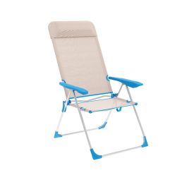 Marbueno Silla Plegable 5 Posiciones Aluminio con Cojin Beige/Azul Playa y Piscina 69X58X109 cm 10175 Precio: 47.49999958. SKU: B1HQ4L6836