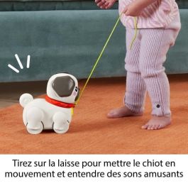 Perro de paseos perrito pug fisher-price. mueve las orejas las patas y emite sonidos de ladridos.