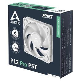 ARCTIC Ventilador 12 Pro PST (White), 12 cm, 131 m³/h, Blanco, 77 CFM, 600-3000 RPM, PWM, FDB