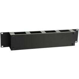 Lanview Panel Organizador de Cables Tipo S 19 pulgadas 2U para Armario Rack con Tapa Removible sin Herramientas Negro RAL 9005