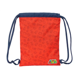 Bolsa Mochila con Cuerdas Super Mario Trick Rojo Azul oscuro 26 x 34 x 1 cm