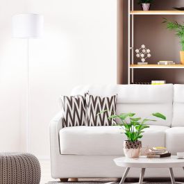 Lámpara de Suelo Tony Recta LED E27 Estilo Nórdico y Diseño Elegante, compatible RGB/CCT, para Salón, Dormitorio, Oficina [SKD-F014-W]