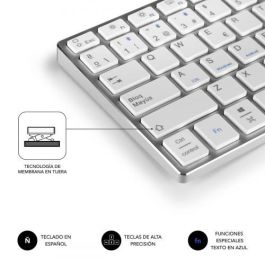 SUBBLIM Teclado Wireless Bluetooth Aluminio Advance Compact Silver