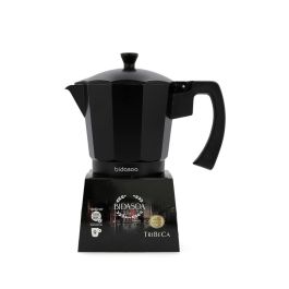 Bidasoa Cafetera Tribeca de Aluminio y Acero, 9 Tazas, Negra, Apta Inducción, Gas, Eléctrica y Vitrocerámica