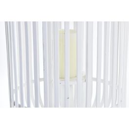 DKD Home Decor Portavelas Blanco 28 x 47 x 28 cm Bambú y Cristal
